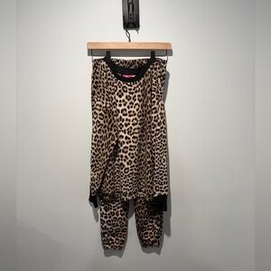 Betsey Johnson Leopard Animal Print Pajama Set S